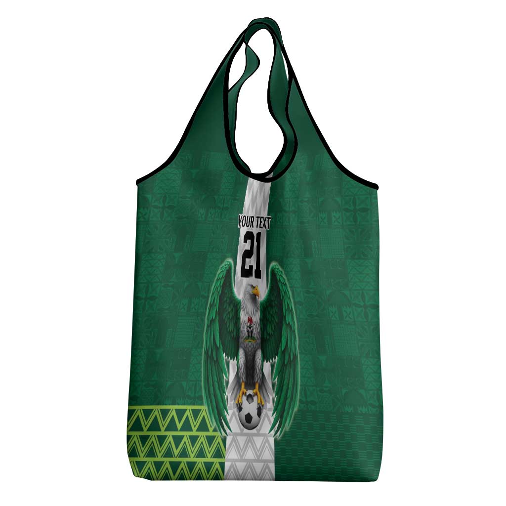 Nigeria Football Custom Grocery Bag Retro Nigeria 20-21 Eagle Flag Motif - Wonder Print Shop