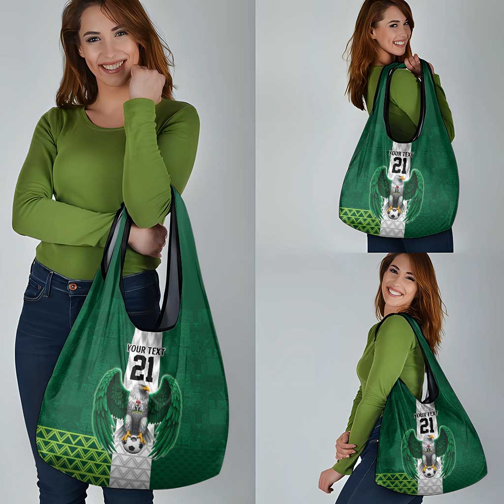 Nigeria Football Custom Grocery Bag Retro Nigeria 20-21 Eagle Flag Motif - Wonder Print Shop