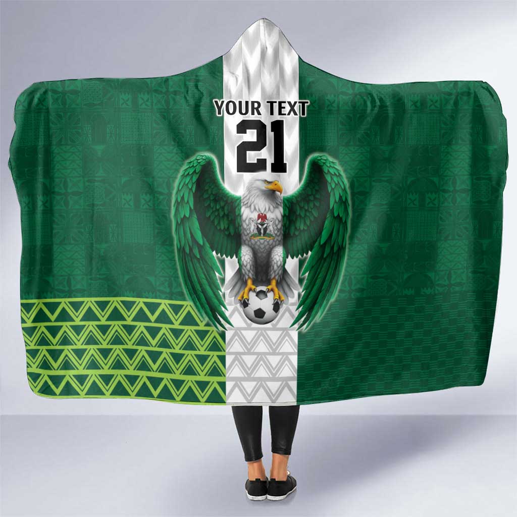 Nigeria Football Custom Hooded Blanket Retro Nigeria 20-21 Eagle Flag Motif - Wonder Print Shop