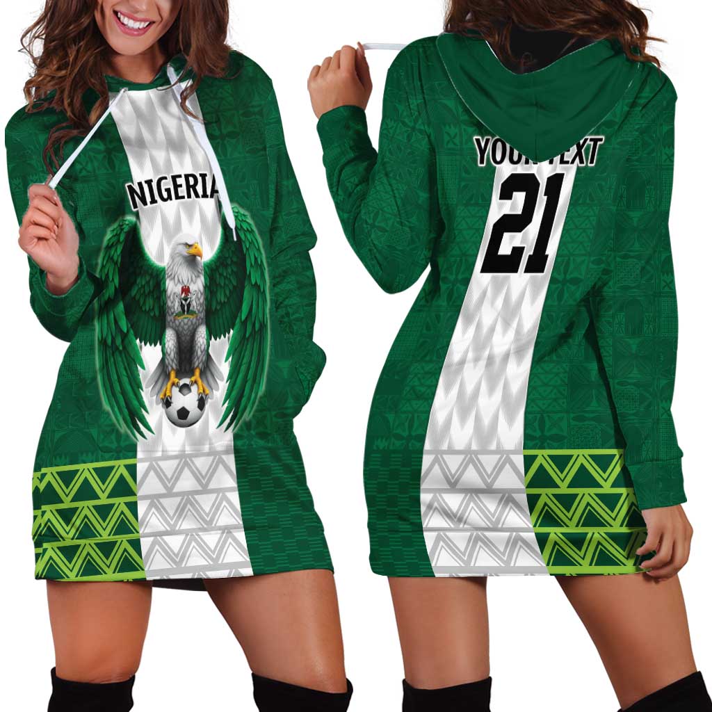 Nigeria Football Custom Hoodie Dress Retro Nigeria 20-21 Eagle Flag Motif - Wonder Print Shop