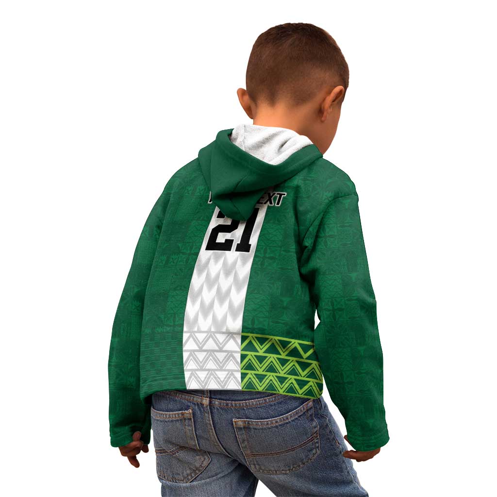 Nigeria Football Custom Kid Hoodie Retro Nigeria 20-21 Eagle Flag Motif - Wonder Print Shop