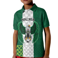 Nigeria Football Custom Kid Polo Shirt Retro Nigeria 20-21 Eagle Flag Motif - Wonder Print Shop
