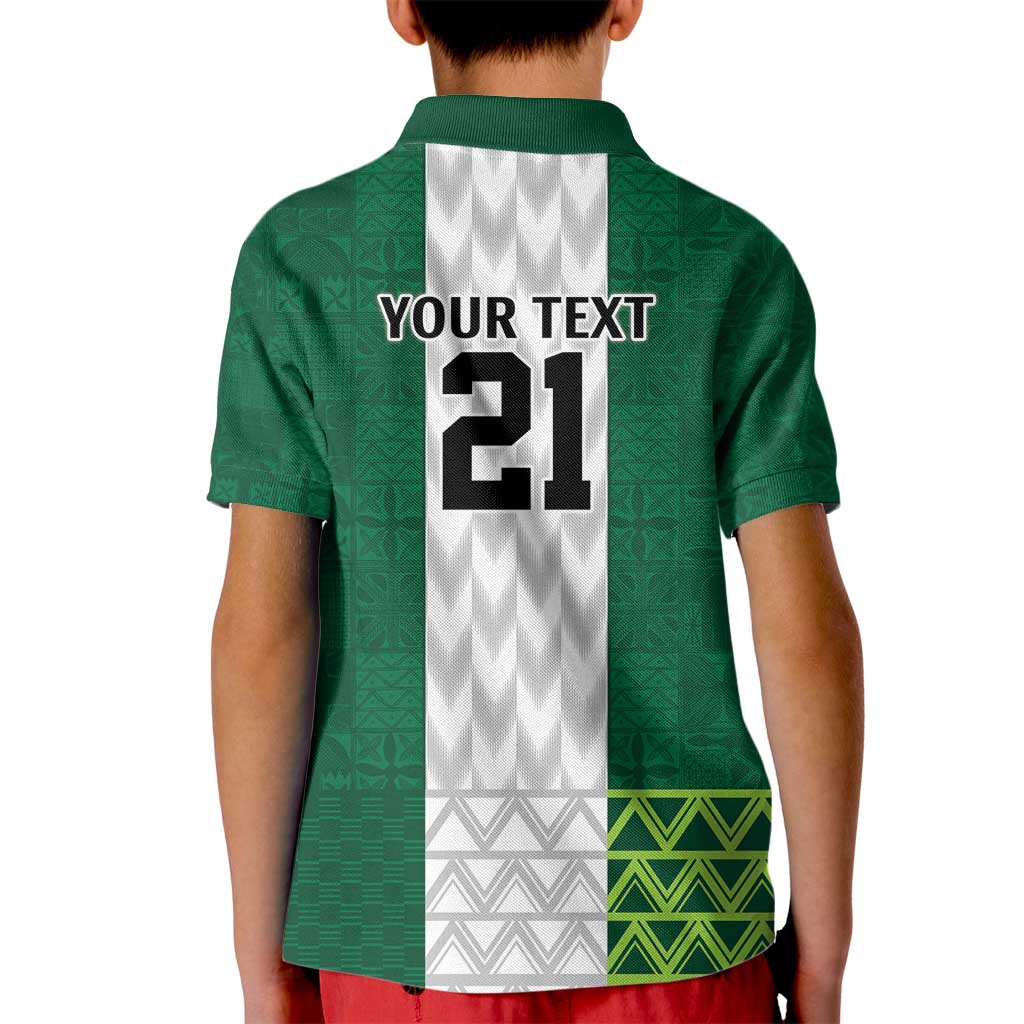 Nigeria Football Custom Kid Polo Shirt Retro Nigeria 20-21 Eagle Flag Motif - Wonder Print Shop