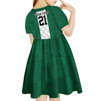 Nigeria Football Custom Kid Short Sleeve Dress Retro Nigeria 20-21 Eagle Flag Motif - Wonder Print Shop