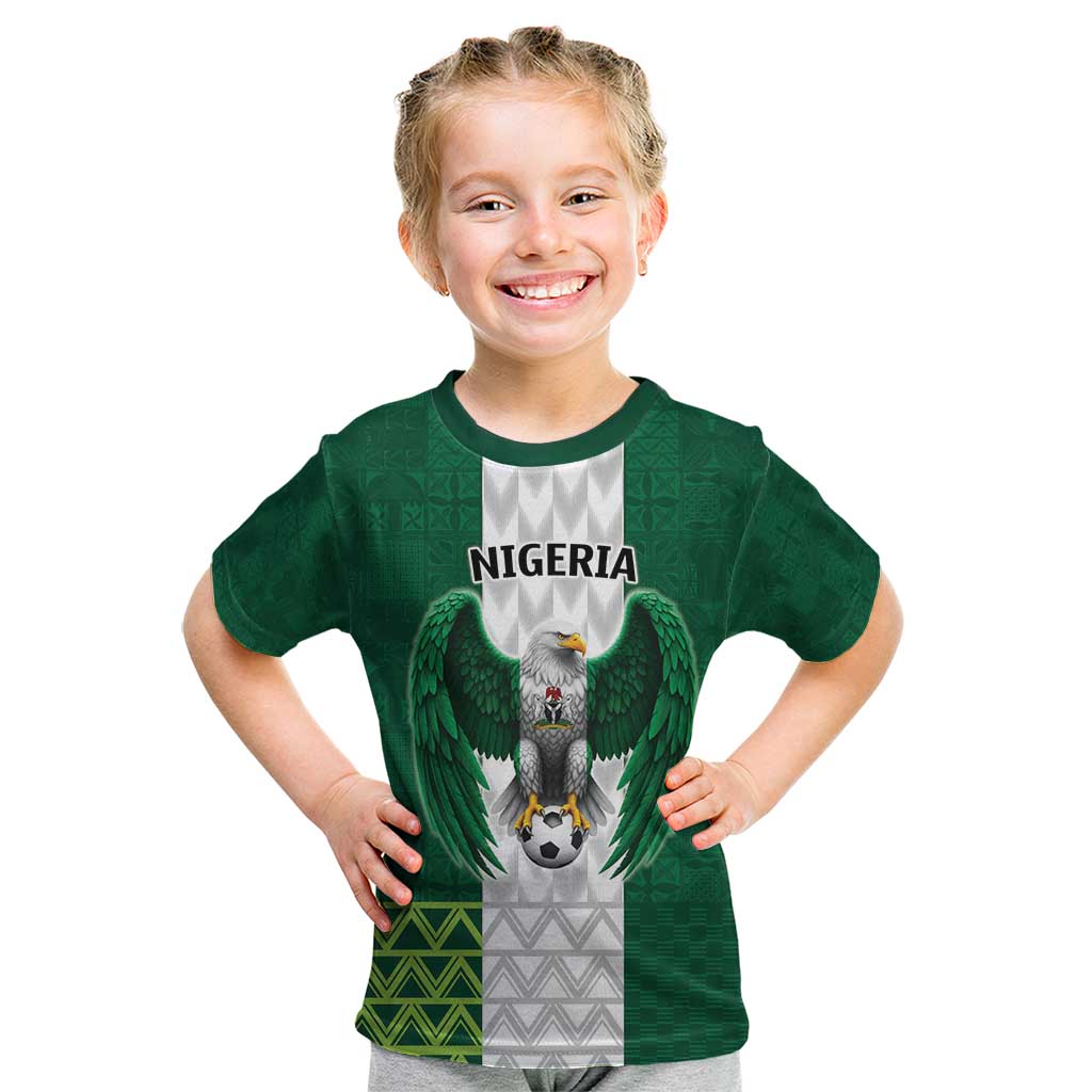 Nigeria Football Custom Kid T Shirt Retro Nigeria 20-21 Eagle Flag Motif - Wonder Print Shop