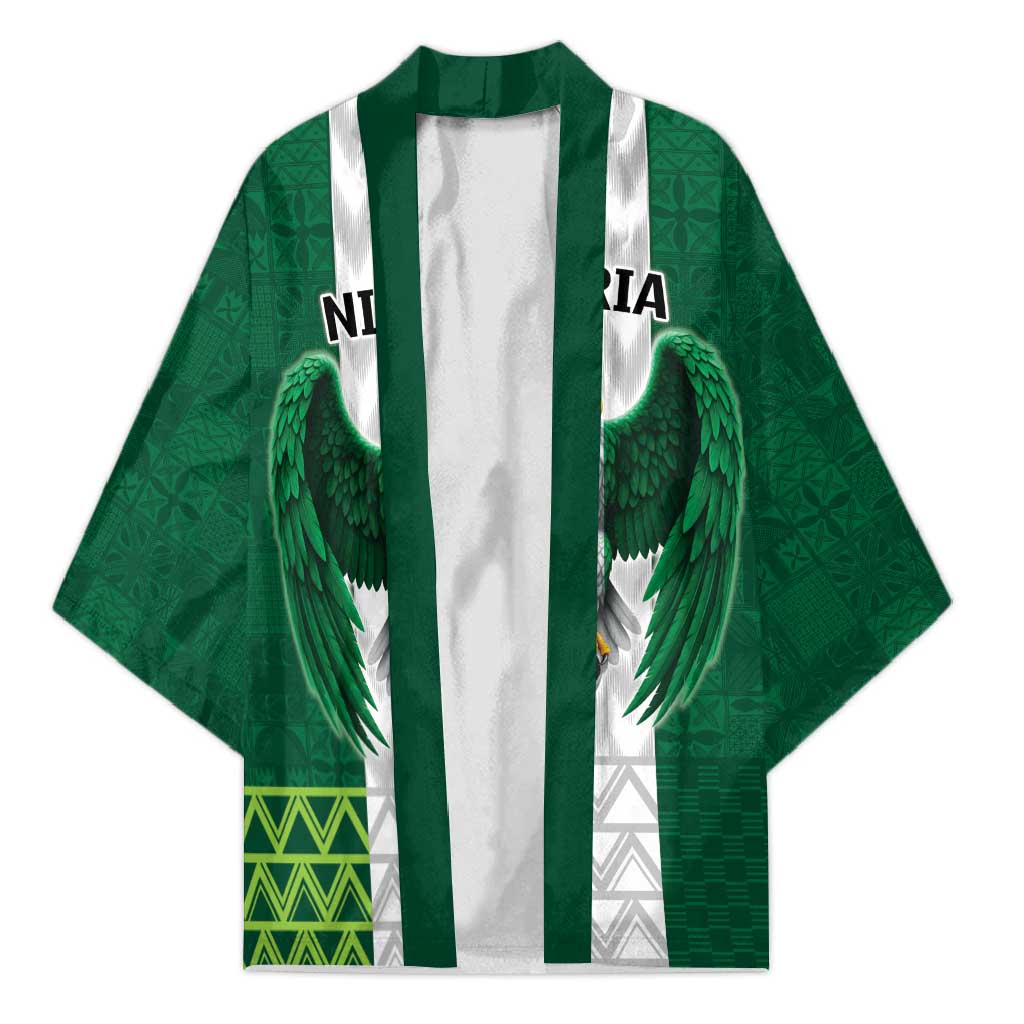 Nigeria Football Custom Kimono Retro Nigeria 20-21 Eagle Flag Motif - Wonder Print Shop