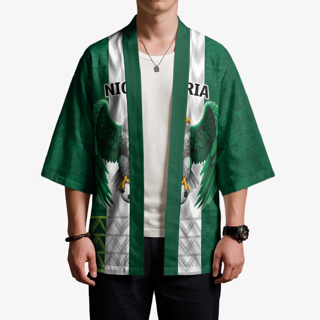 Nigeria Football Custom Kimono Retro Nigeria 20-21 Eagle Flag Motif - Wonder Print Shop