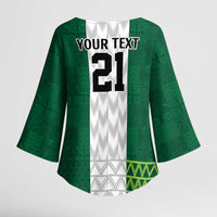 Nigeria Football Custom Kimono Sleeve Blouse Retro Nigeria 20-21 Eagle Flag Motif - Wonder Print Shop