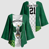 Nigeria Football Custom Kimono Sleeve Blouse Retro Nigeria 20-21 Eagle Flag Motif - Wonder Print Shop