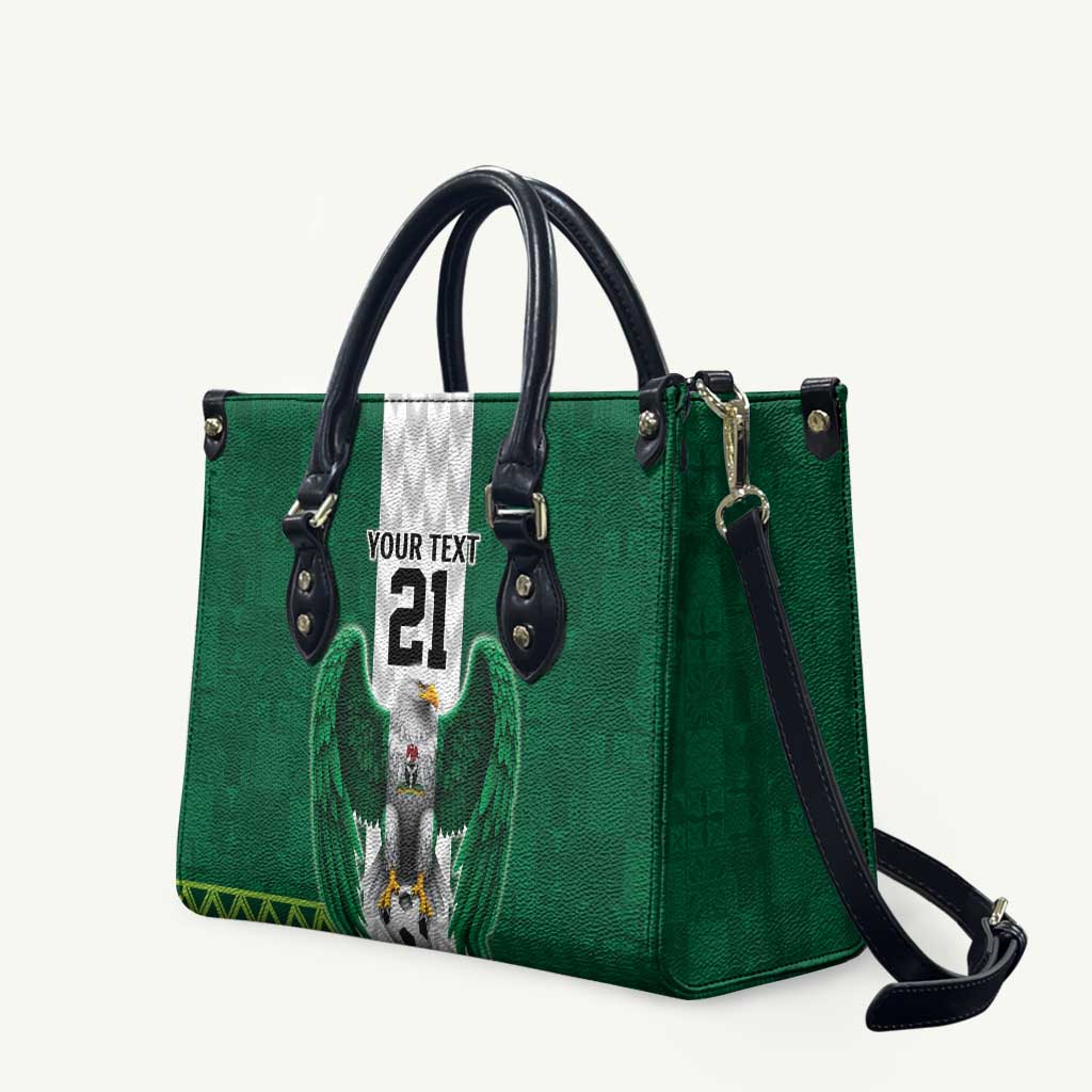 Nigeria Football Custom Leather Bag Retro Nigeria 20-21 Eagle Flag Motif - Wonder Print Shop