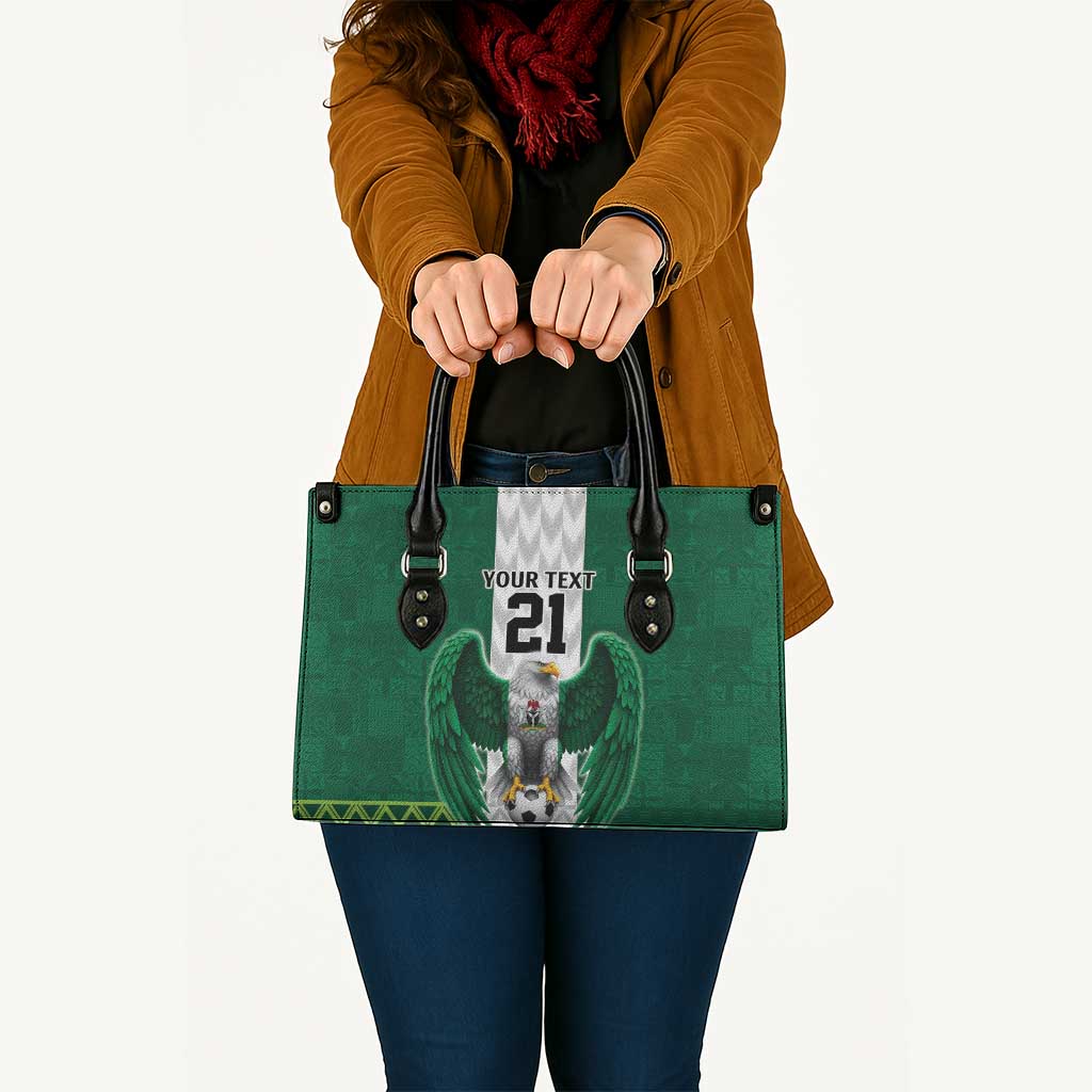 Nigeria Football Custom Leather Bag Retro Nigeria 20-21 Eagle Flag Motif - Wonder Print Shop