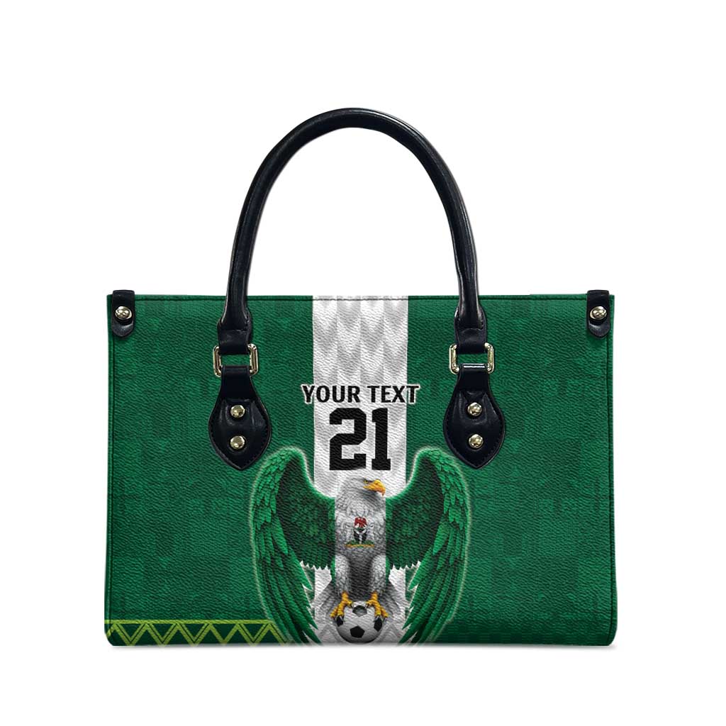 Nigeria Football Custom Leather Bag Retro Nigeria 20-21 Eagle Flag Motif - Wonder Print Shop