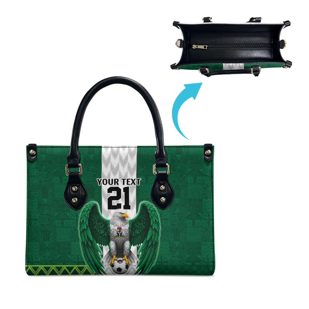 Nigeria Football Custom Leather Bag Retro Nigeria 20-21 Eagle Flag Motif - Wonder Print Shop