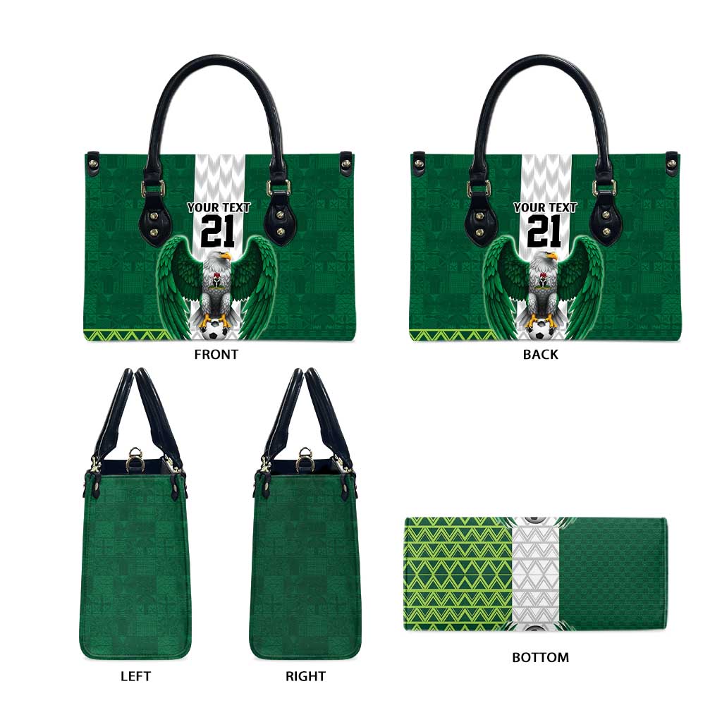Nigeria Football Custom Leather Bag Retro Nigeria 20-21 Eagle Flag Motif - Wonder Print Shop