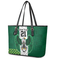 Nigeria Football Custom Leather Tote Bag Retro Nigeria 20-21 Eagle Flag Motif - Wonder Print Shop