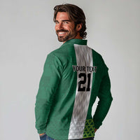 Nigeria Football Custom Long Sleeve Polo Shirt Retro Nigeria 20-21 Eagle Flag Motif - Wonder Print Shop