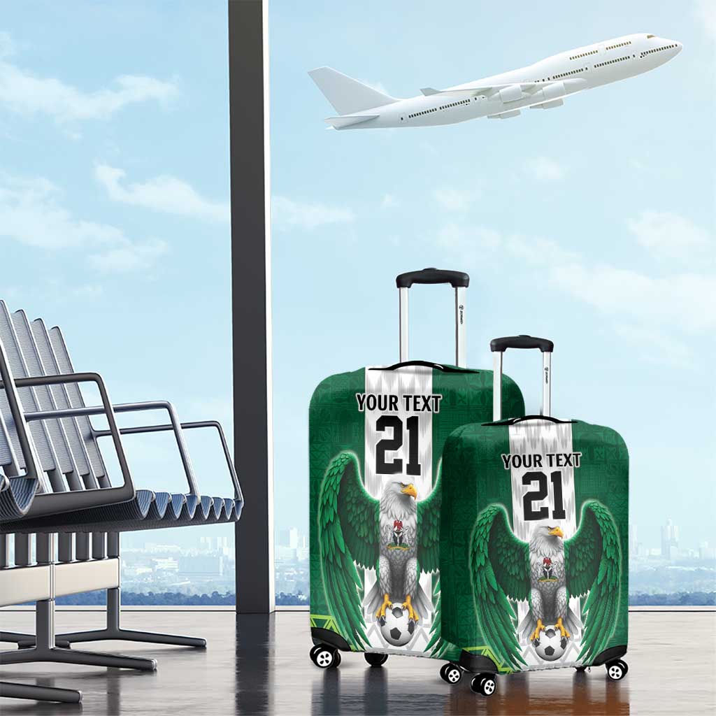 Nigeria Football Custom Luggage Cover Retro Nigeria 20-21 Eagle Flag Motif - Wonder Print Shop