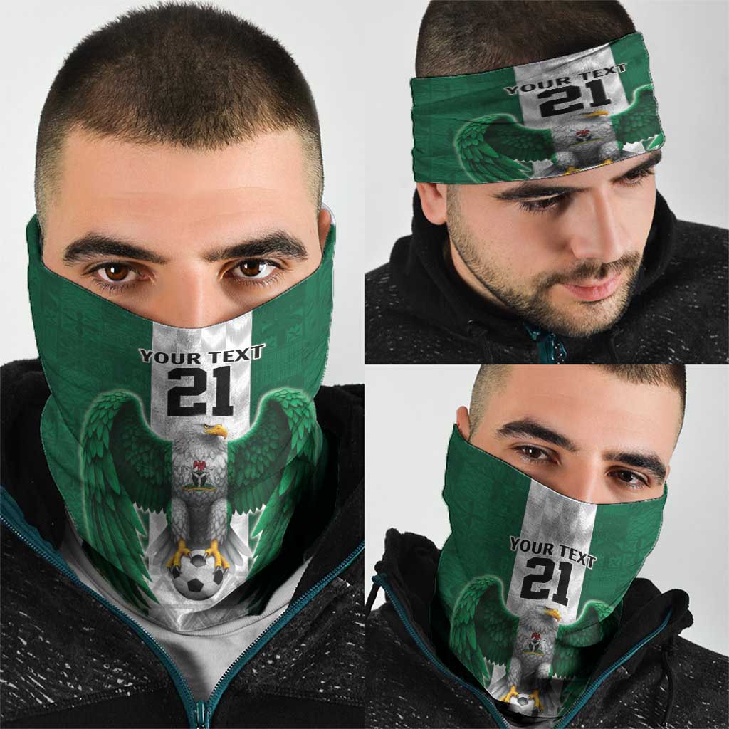 Nigeria Football Custom Neck Gaiter Retro Nigeria 20-21 Eagle Flag Motif - Wonder Print Shop