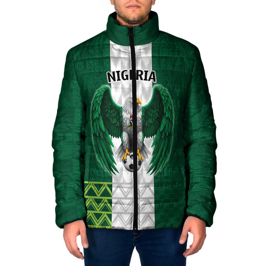 Nigeria Football Custom Padded Jacket Retro Nigeria 20-21 Eagle Flag Motif - Wonder Print Shop