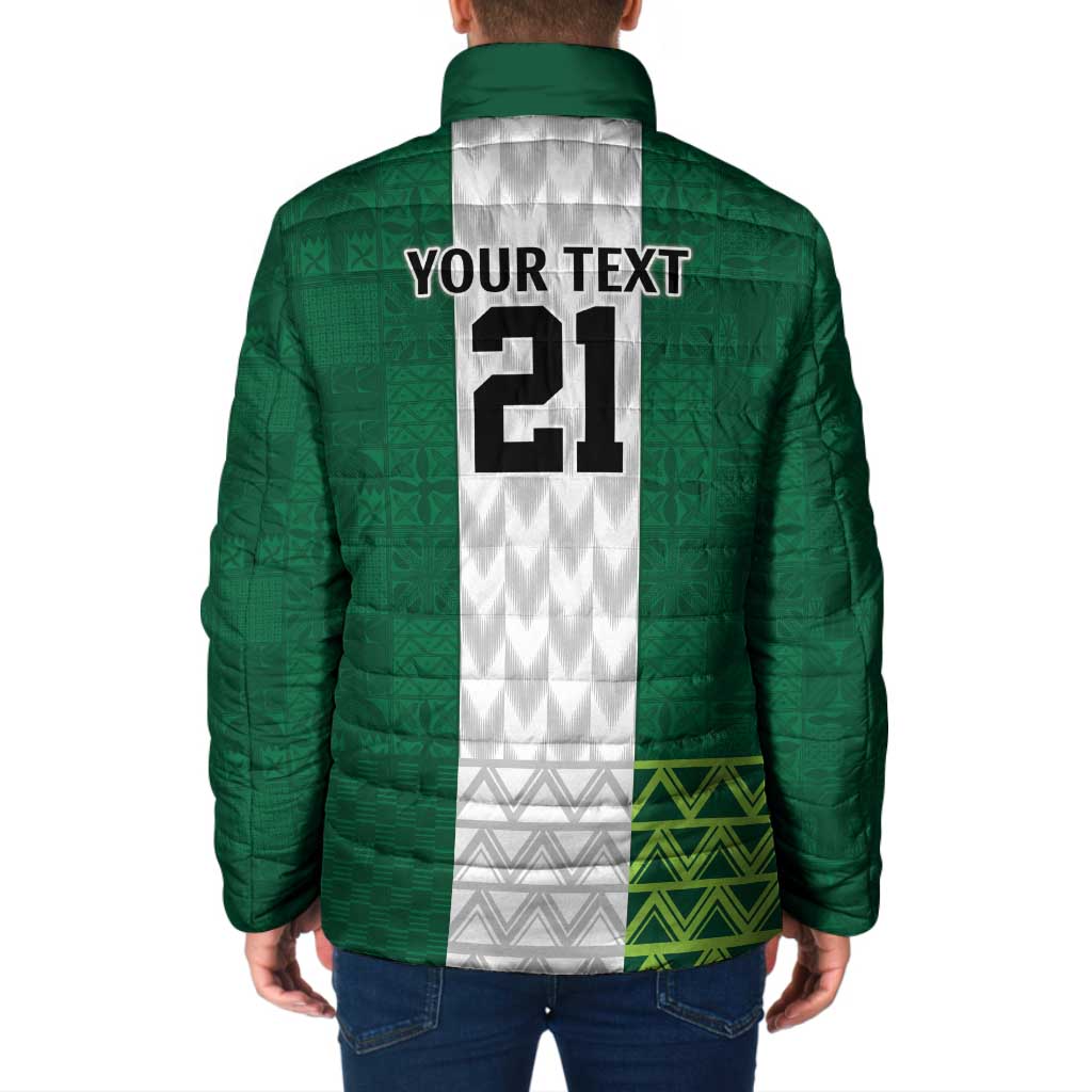 Nigeria Football Custom Padded Jacket Retro Nigeria 20-21 Eagle Flag Motif - Wonder Print Shop