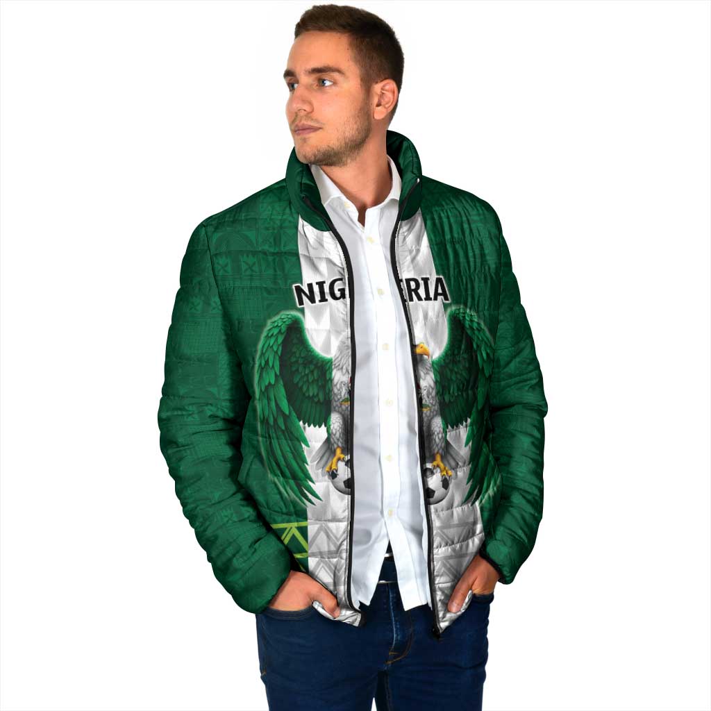 Nigeria Football Custom Padded Jacket Retro Nigeria 20-21 Eagle Flag Motif - Wonder Print Shop