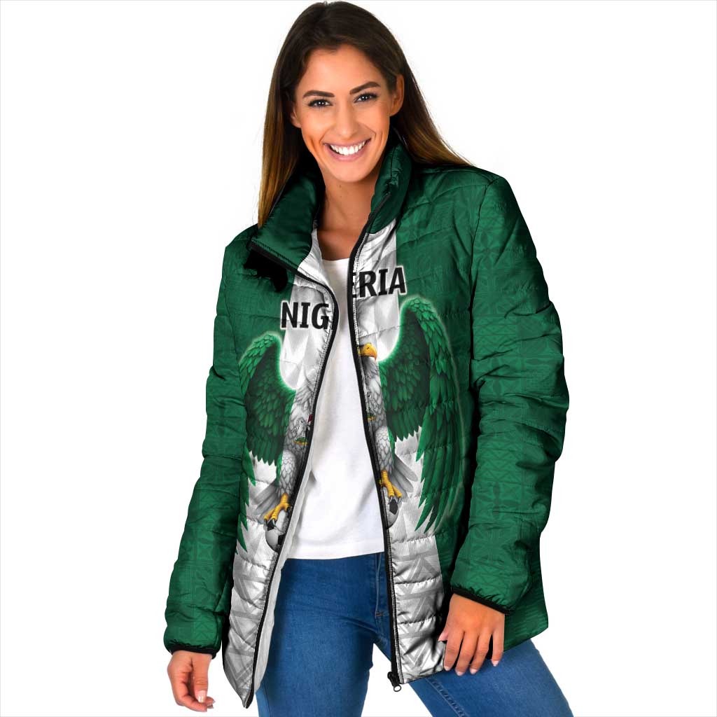 Nigeria Football Custom Padded Jacket Retro Nigeria 20-21 Eagle Flag Motif - Wonder Print Shop