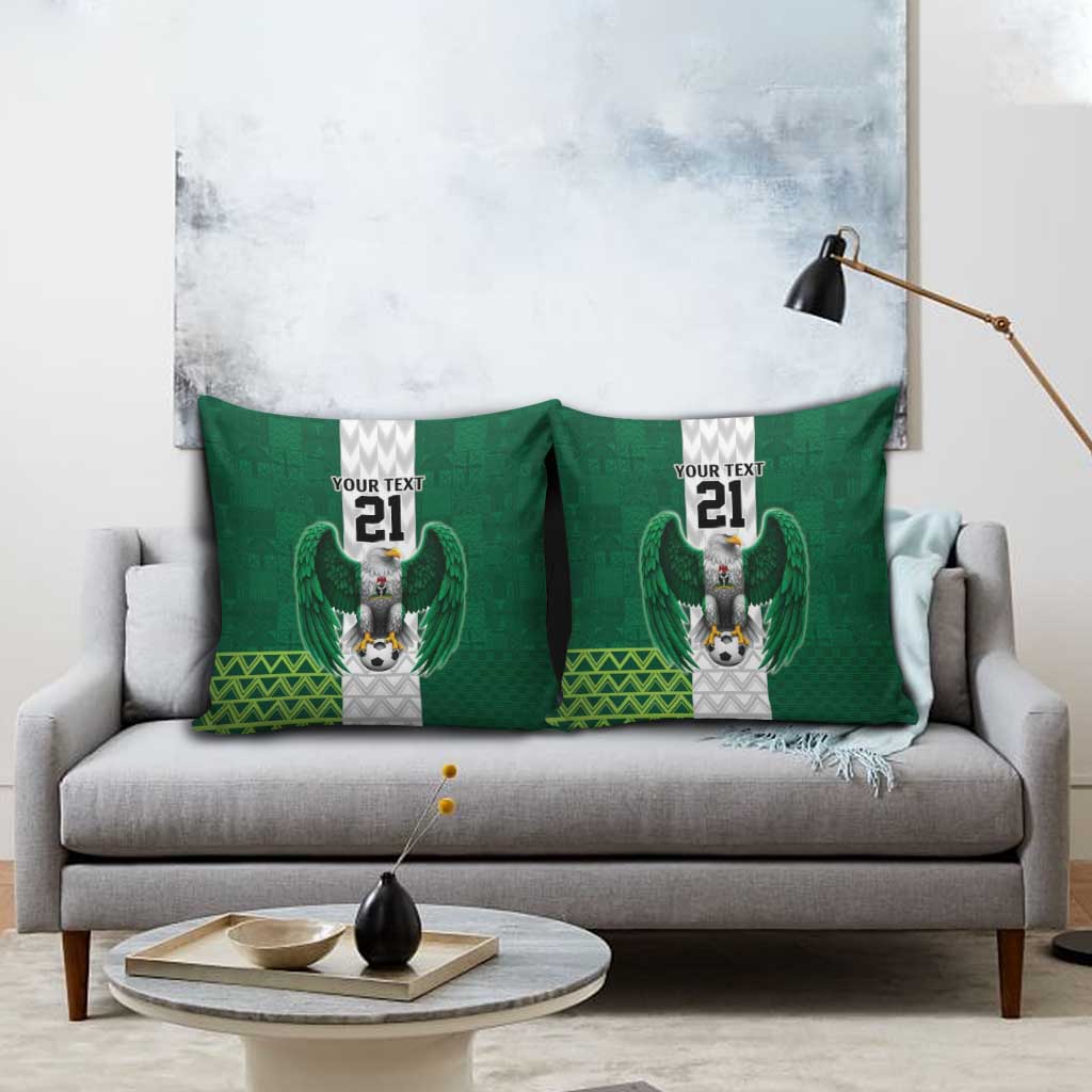 Nigeria Football Custom Pillow Cover Retro Nigeria 20-21 Eagle Flag Motif - Wonder Print Shop