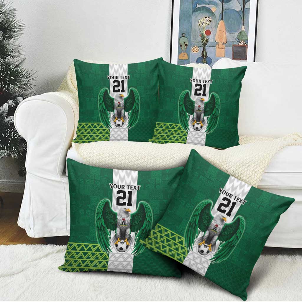 Nigeria Football Custom Pillow Cover Retro Nigeria 20-21 Eagle Flag Motif - Wonder Print Shop