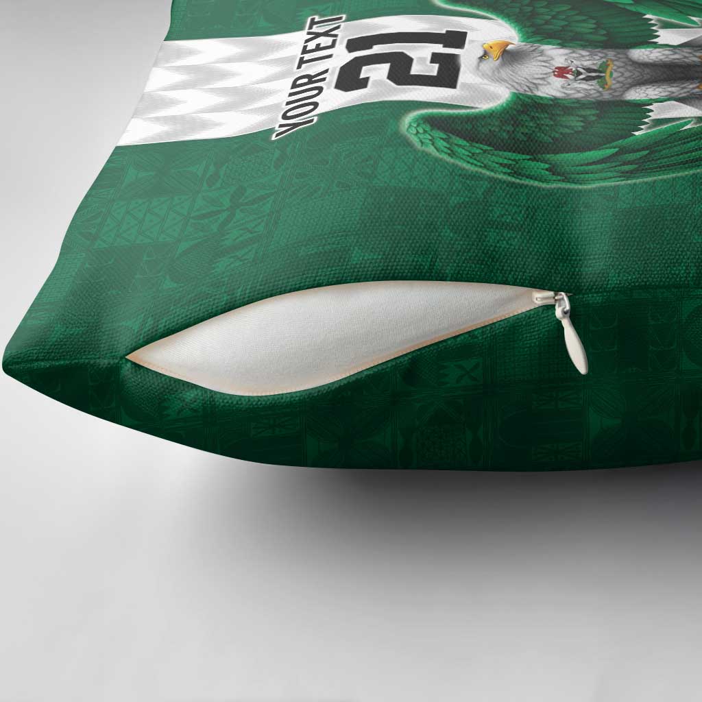 Nigeria Football Custom Pillow Cover Retro Nigeria 20-21 Eagle Flag Motif - Wonder Print Shop