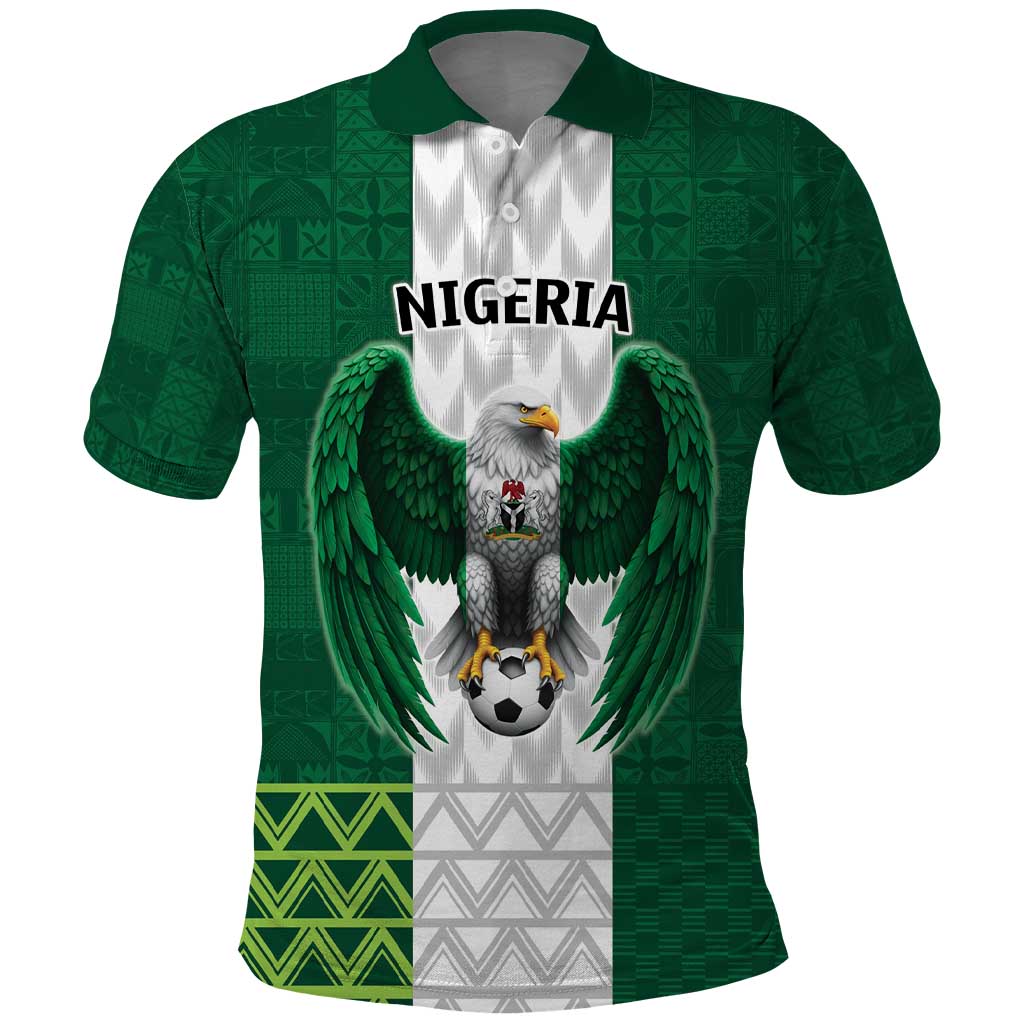 Nigeria Football Custom Polo Shirt Retro Nigeria 20-21 Eagle Flag Motif - Wonder Print Shop