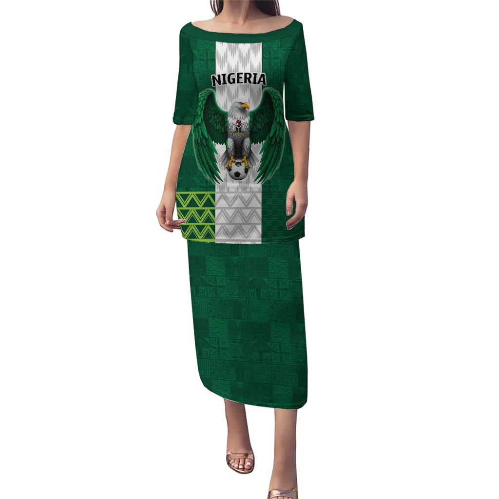Nigeria Football Custom Puletasi Retro Nigeria 20-21 Eagle Flag Motif - Wonder Print Shop