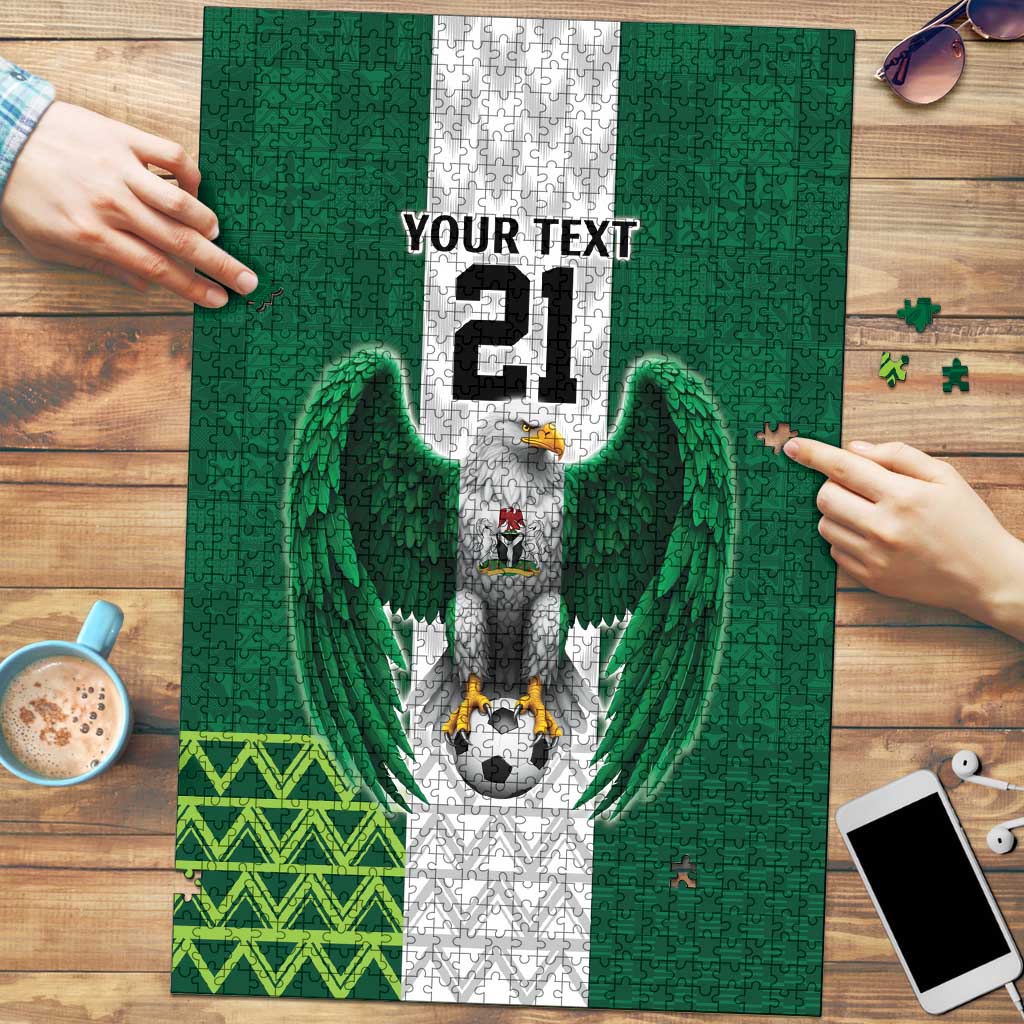 Nigeria Football Custom Puzzle Retro Nigeria 20-21 Eagle Flag Motif - Wonder Print Shop
