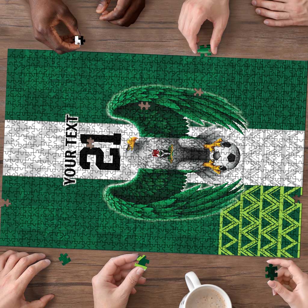 Nigeria Football Custom Puzzle Retro Nigeria 20-21 Eagle Flag Motif - Wonder Print Shop