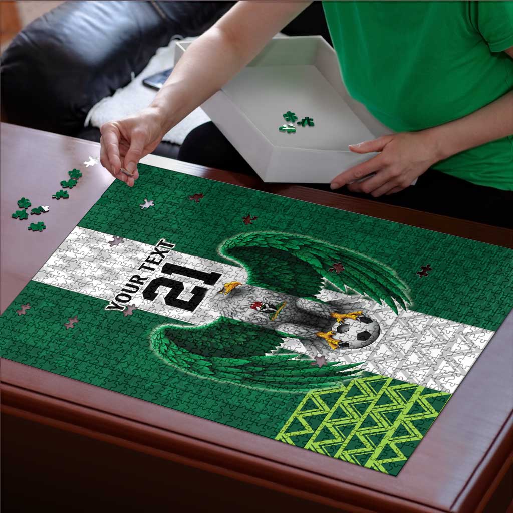 Nigeria Football Custom Puzzle Retro Nigeria 20-21 Eagle Flag Motif - Wonder Print Shop