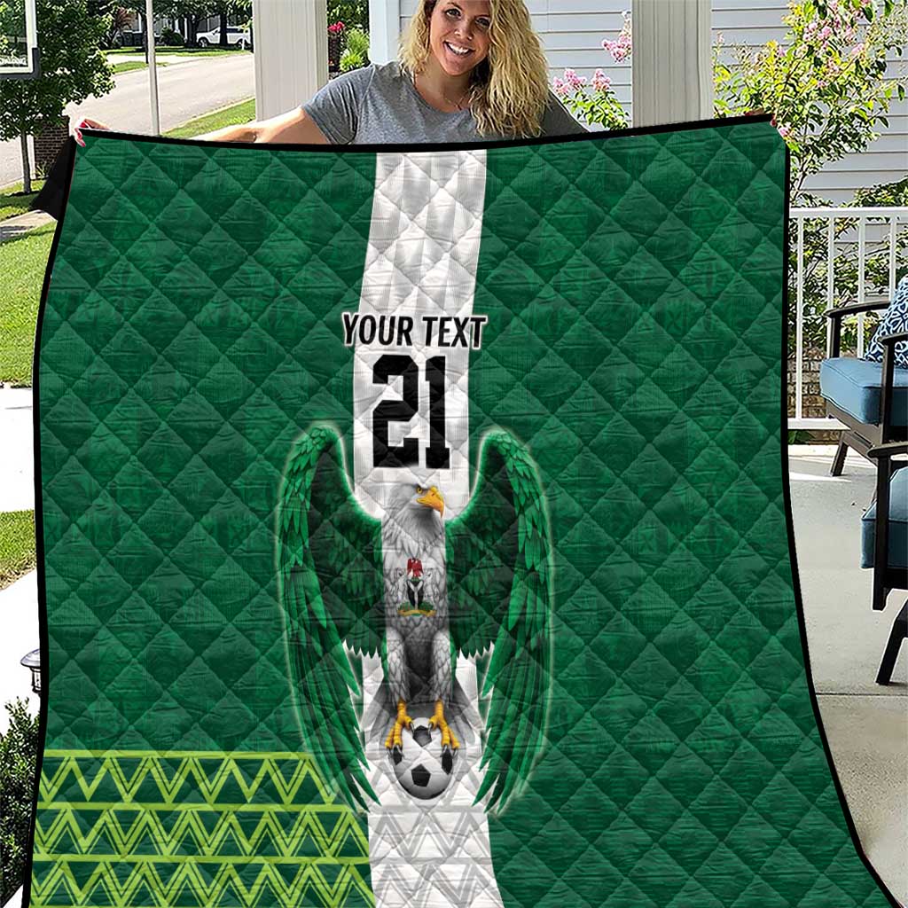 Nigeria Football Custom Quilt Retro Nigeria 20-21 Eagle Flag Motif - Wonder Print Shop