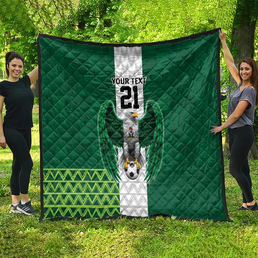 Nigeria Football Custom Quilt Retro Nigeria 20-21 Eagle Flag Motif - Wonder Print Shop