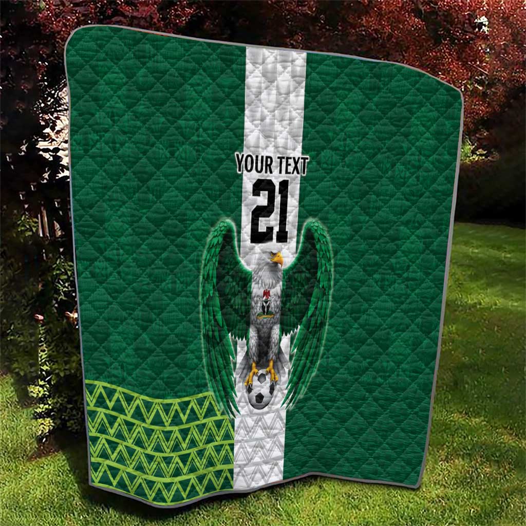 Nigeria Football Custom Quilt Retro Nigeria 20-21 Eagle Flag Motif - Wonder Print Shop