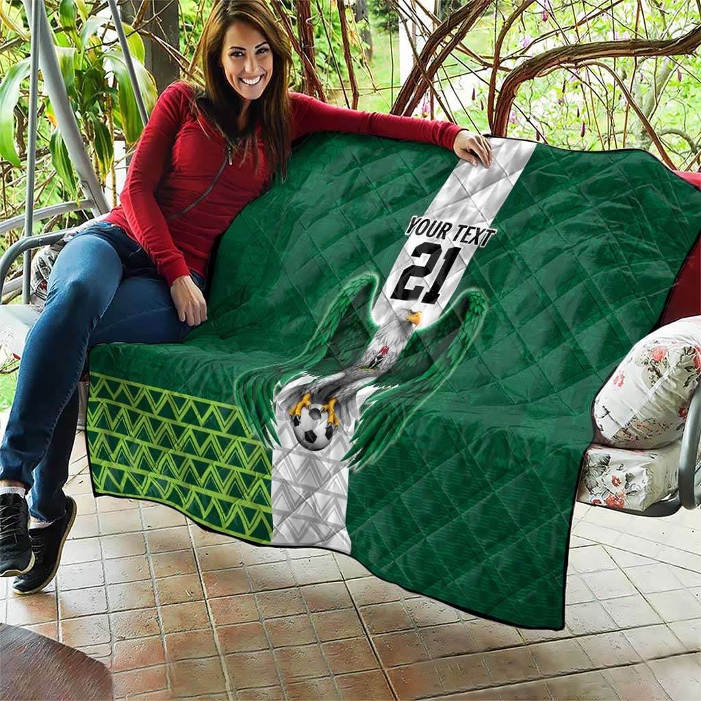 Nigeria Football Custom Quilt Retro Nigeria 20-21 Eagle Flag Motif - Wonder Print Shop