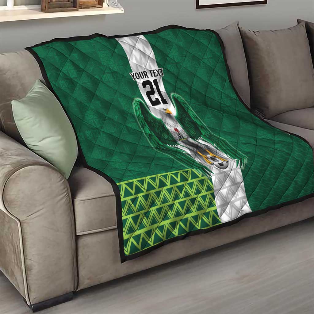 Nigeria Football Custom Quilt Retro Nigeria 20-21 Eagle Flag Motif - Wonder Print Shop