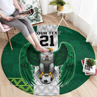 Nigeria Football Custom Round Carpet Retro Nigeria 20-21 Eagle Flag Motif - Wonder Print Shop