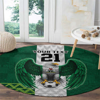 Nigeria Football Custom Round Carpet Retro Nigeria 20-21 Eagle Flag Motif - Wonder Print Shop