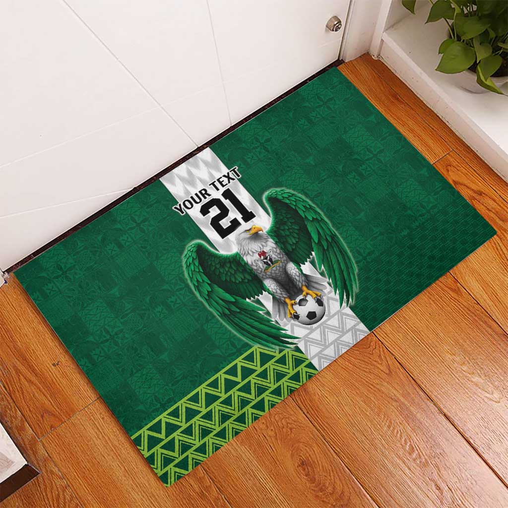 Nigeria Football Custom Rubber Doormat Retro Nigeria 20-21 Eagle Flag Motif - Wonder Print Shop