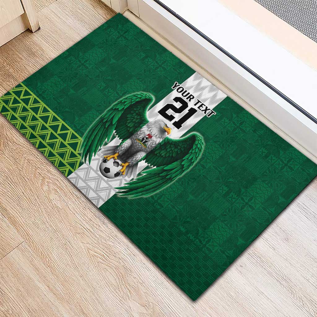 Nigeria Football Custom Rubber Doormat Retro Nigeria 20-21 Eagle Flag Motif - Wonder Print Shop