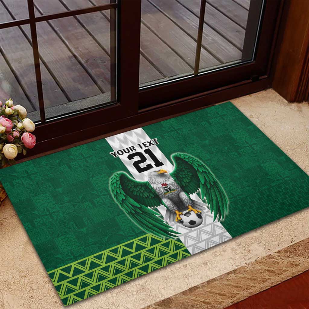 Nigeria Football Custom Rubber Doormat Retro Nigeria 20-21 Eagle Flag Motif - Wonder Print Shop
