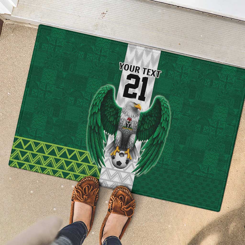 Nigeria Football Custom Rubber Doormat Retro Nigeria 20-21 Eagle Flag Motif - Wonder Print Shop