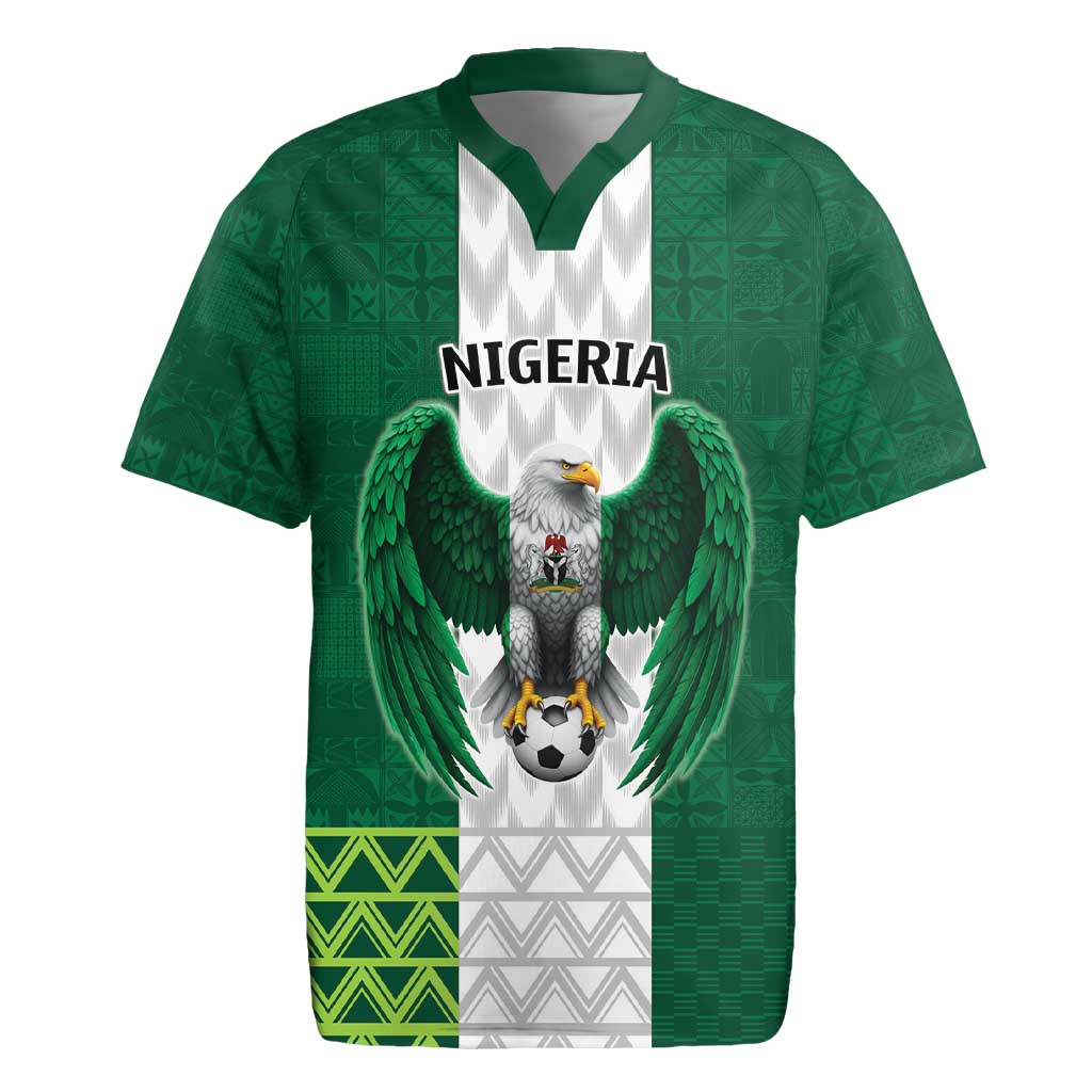 Nigeria Football Custom Rugby Jersey Retro Nigeria 20-21 Eagle Flag Motif - Wonder Print Shop