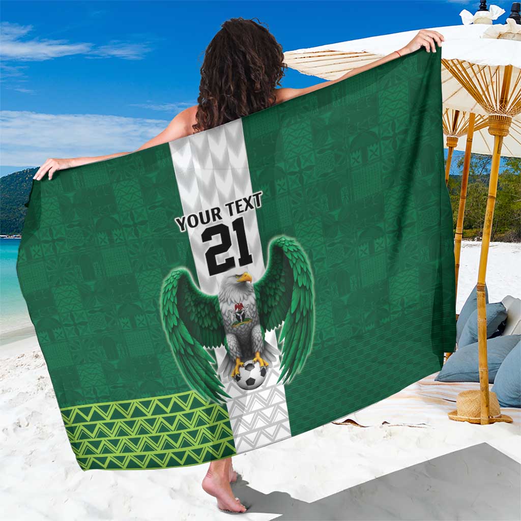 Nigeria Football Custom Sarong Retro Nigeria 20-21 Eagle Flag Motif - Wonder Print Shop