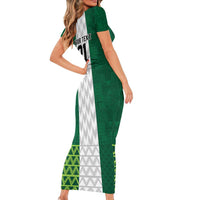 Nigeria Football Custom Short Sleeve Bodycon Dress Retro Nigeria 20-21 Eagle Flag Motif - Wonder Print Shop