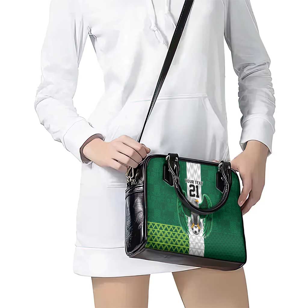 Nigeria Football Custom Shoulder Handbag Retro Nigeria 20-21 Eagle Flag Motif - Wonder Print Shop