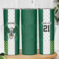Nigeria Football Custom Skinny Tumbler Retro Nigeria 20-21 Eagle Flag Motif - Wonder Print Shop